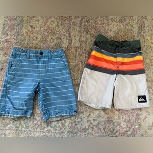 EUC Lot Of 2 Boys Size 4 Quicksilver Swimsuit Board Shorts Spring Summer